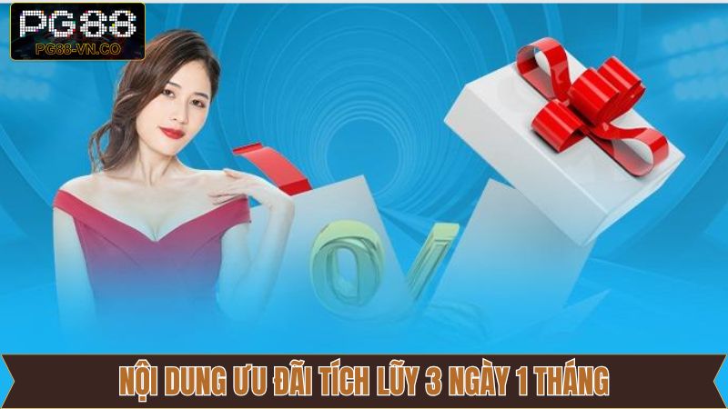 Tích Lũy 3 Ngày, 1 Tháng PG88 - Ưu Đãi Dài Hạn Không Nên Bỏ Lỡ 4 Nội dung về các mốc thưởng trong ưu đãi tích lũy